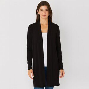 NWT Magaschoni Luxe Black Open-Front Cardigan | Size M
